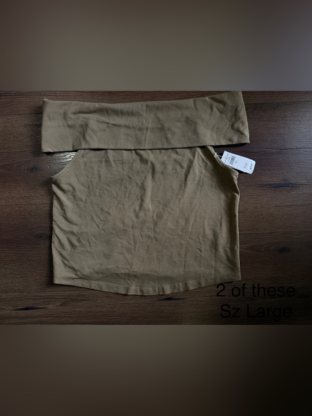 aerie Off-Shoulder Crop Camisole in Taupe